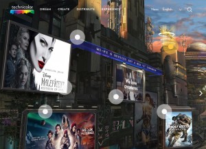 How technicolor.com looks like on a tablet such as an iPad.