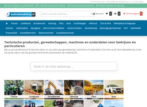 How techniekwebshop.nl looks like on a tablet such as an iPad.