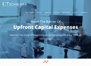 How technijian.com looks like on a tablet such as an iPad.