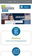 How technikum-wien.at looks like on a mobile device such as an iPhone.