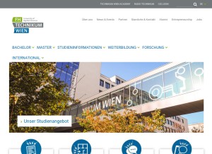 How technikum-wien.at looks like on a tablet such as an iPad.