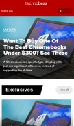 How technobezz.com looks like on a mobile device such as an iPhone.