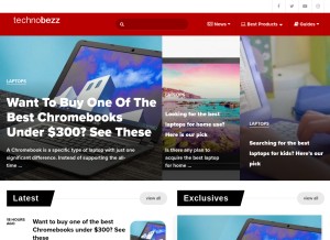 How technobezz.com looks like on a tablet such as an iPad.
