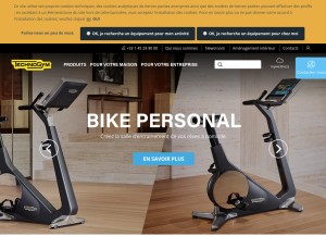 How technogym.com looks like on a tablet such as an iPad.