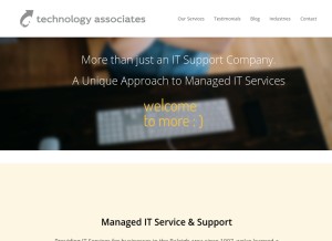 How technologyassociates.net looks like on a tablet such as an iPad.