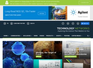 How technologynetworks.com looks like on a tablet such as an iPad.