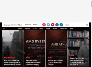 How technopat.net looks like on a tablet such as an iPad.