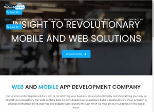 How technosoftwares.com looks like on a tablet such as an iPad.