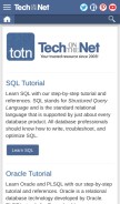 How techonthenet.com looks like on a mobile device such as an iPhone.