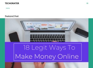 How techorater.blogspot.com looks like on a tablet such as an iPad.