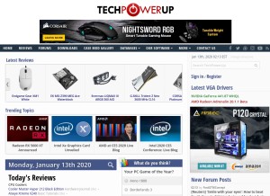 How techpowerup.com looks like on a tablet such as an iPad.