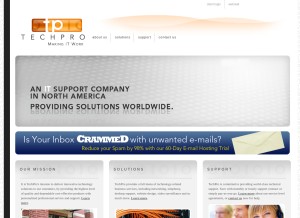 How techpro.com looks like on a tablet such as an iPad.