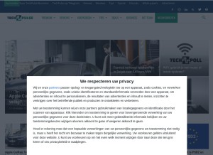 How techpulse.be looks like on a tablet such as an iPad.