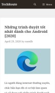 How techroute.vn looks like on a mobile device such as an iPhone.