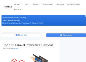 How techsaal.com looks like on a tablet such as an iPad.