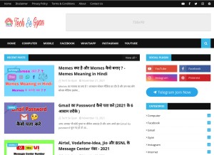 How techsegyan.com looks like on a tablet such as an iPad.