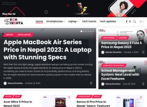 How techsikshya.com looks like on a tablet such as an iPad.