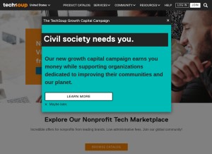 How techsoup.org looks like on a tablet such as an iPad.