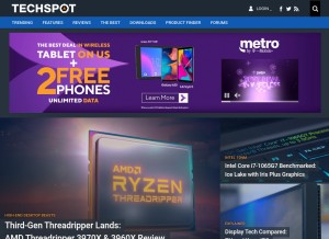 How techspot.com looks like on a tablet such as an iPad.