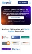 How techstack.in looks like on a mobile device such as an iPhone.
