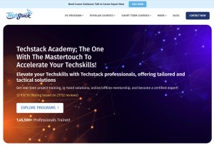 How techstack.in looks like on a tablet such as an iPad.