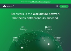 How techstars.com looks like on a tablet such as an iPad.