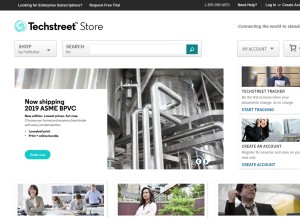 How techstreet.com looks like on a tablet such as an iPad.