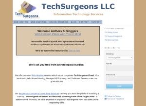 How techsurgeons.com looks like on a tablet such as an iPad.