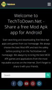 How techtodown.net looks like on a mobile device such as an iPhone.
