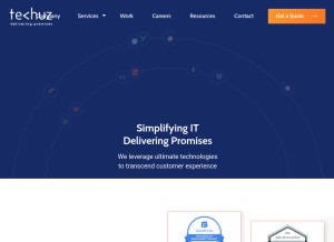 How techuz.com looks like on a tablet such as an iPad.