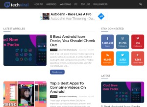 How techviral.net looks like on a tablet such as an iPad.