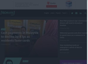 How techwireasia.com looks like on a tablet such as an iPad.