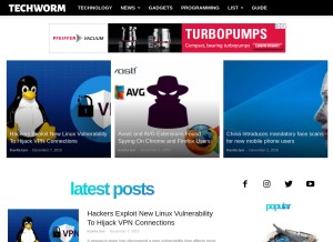 How techworm.net looks like on a tablet such as an iPad.