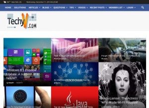 How techyv.com looks like on a tablet such as an iPad.