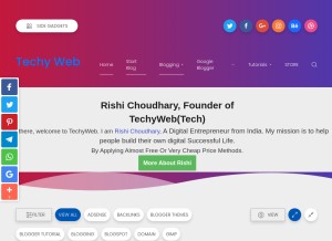 How techyweb.tech looks like on a tablet such as an iPad.