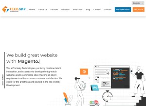 How tecksky.com looks like on a tablet such as an iPad.