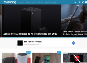 How tecnoblog.net looks like on a tablet such as an iPad.