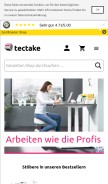How tectake.de looks like on a mobile device such as an iPhone.
