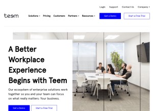 How teem.com looks like on a tablet such as an iPad.