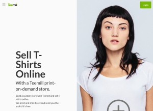 How teemill.com looks like on a tablet such as an iPad.