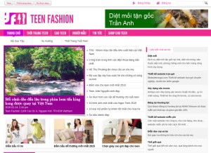 How teenfashion.vn looks like on a tablet such as an iPad.