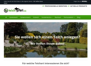 How teich-profi.de looks like on a tablet such as an iPad.