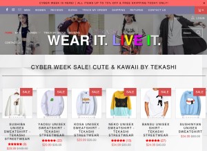 How tekashi.com looks like on a tablet such as an iPad.