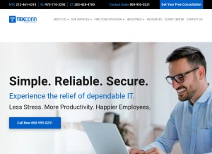 How tekconn.com looks like on a tablet such as an iPad.