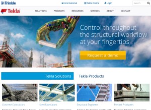 How tekla.com looks like on a tablet such as an iPad.