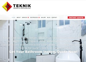 How teknikinc.com looks like on a tablet such as an iPad.