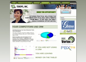 How tekops.com looks like on a tablet such as an iPad.