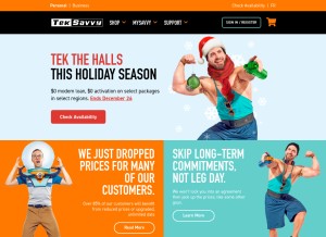 How teksavvy.com looks like on a tablet such as an iPad.