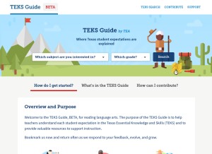 How teksguide.org looks like on a tablet such as an iPad.