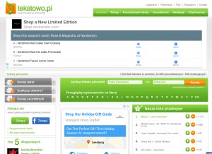 How tekstowo.pl looks like on a tablet such as an iPad.